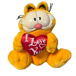 Vintage Garfield Plush I Love You Heart Fine Toy Co 1978 Paws Orange Cat 8 inch